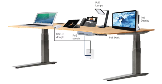 PoE powered desk